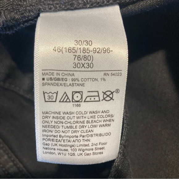 GAP Sz 30 x 30 Straight Gapflex Jeans in Black  New with tags - Picture 11 of 12